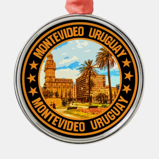 Montevideo Uruguay Ornament Aus Metall (Vorne)
