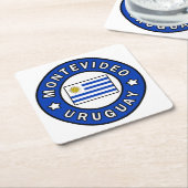 Montevideo Uruguay Rechteckiger Pappuntersetzer (angewinkelt)