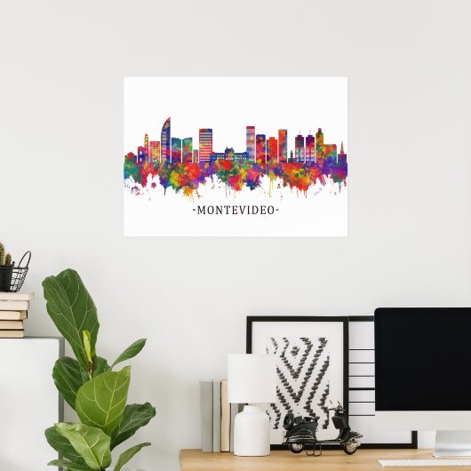 Montevideo Uruguay Skyline Poster (Heimbüro)