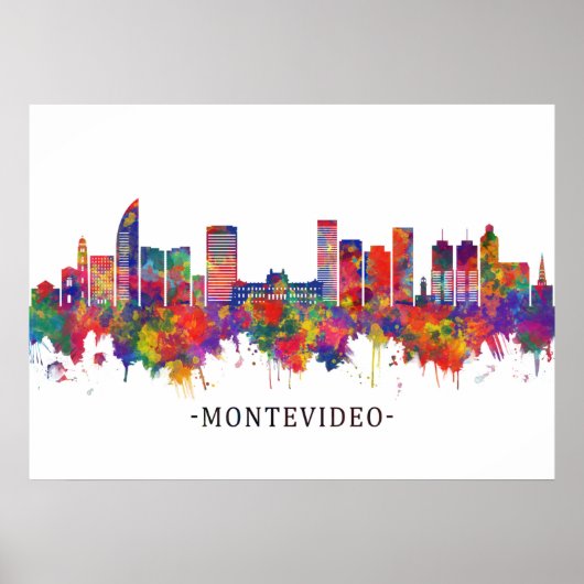 Montevideo Uruguay Skyline Poster (Vorne)