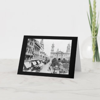 Montevideo, Uruguay Street Scene 1906 Karte