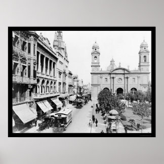 Montevideo, Uruguay Street Scene 1906 Poster