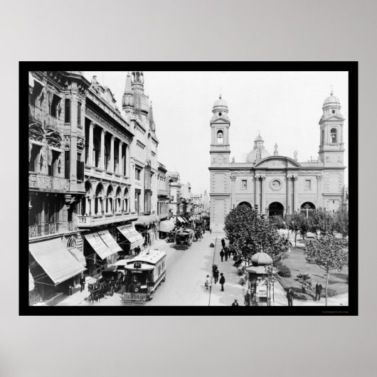 Montevideo, Uruguay Street Scene 1906 Poster (Vorne)