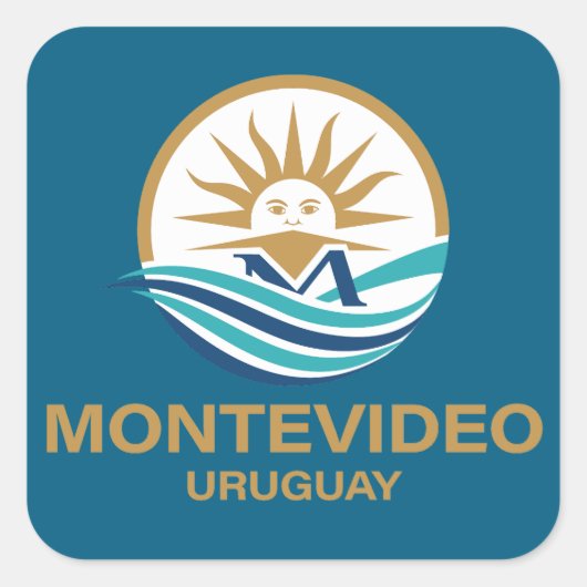 Montevideo Uruguay Südamerika Quadratischer Aufkleber (Vorderseite)
