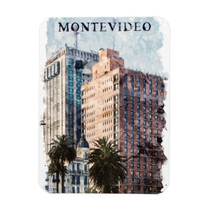 Montevideo Uruguay Vintage Travel Magnet