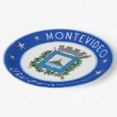 Montevideo-Wappen Pappteller (Schrägansicht)