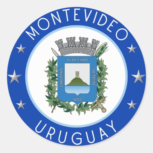 Montevideo-Wappen Runder Aufkleber (Vorderseite)