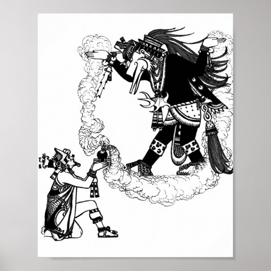 Montezuma bietet antikes Mexiko Kunst Poster (Vorne)