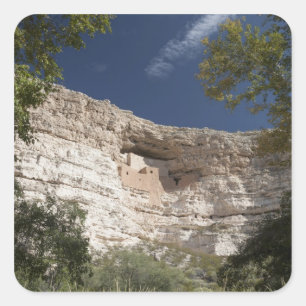 Montezuma Castle National Monument, Arizona 2 Quadratischer Aufkleber