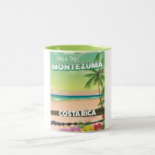 Montezuma Costa Rica Strandposter Zweifarbige Tasse (Mittel)