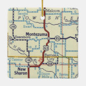 Montezuma IA Vintage Karte Keramikornament (Rückseite)