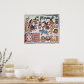 Montezuma II, das Tributen erhält Poster (Küche)