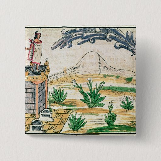 Montezuma II einen Kometen, 1579 aufpassend Button (Vorderseite)