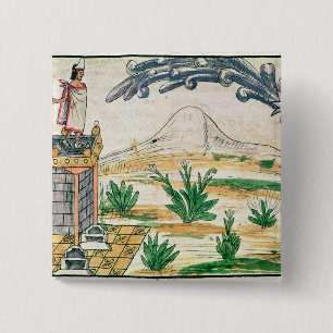 Montezuma II einen Kometen, 1579 aufpassend Button