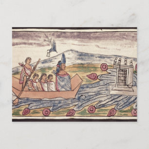 Montezuma II verließ nach dem Hören schnell Postkarte