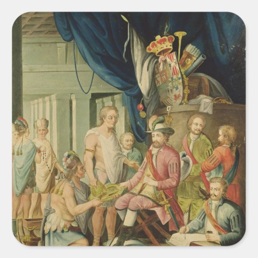 Montezuma Quadratischer Aufkleber (Vorderseite)