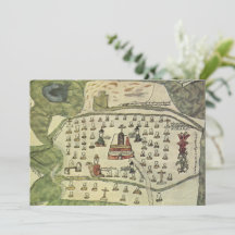 Montezumas Aztekenreich, Antique World Map, 1577