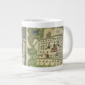 Montezumas Aztekenreich, Antique World Map, 1577 Jumbo-Tasse (Vorderseite Rechts)