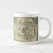 Montezumas Aztekenreich, Antique World Map, 1577 Jumbo-Tasse (Rechts)