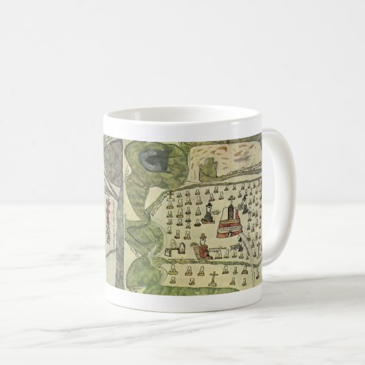 Montezumas Aztekenreich, Antique World Map, 1577 Kaffeetasse (VorderseiteRechts)