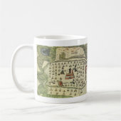 Montezumas Aztekenreich, Antique World Map, 1577 Kaffeetasse (Links)