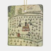 Montezumas Aztekenreich, Antique World Map, 1577 Keramikornament (Links)