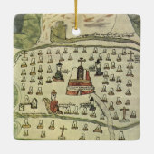 Montezumas Aztekenreich, Antique World Map, 1577 Keramikornament (Rückseite)