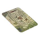 Montezumas Aztekenreich, Antique World Map, 1577 Magnet (Rechte Seite)