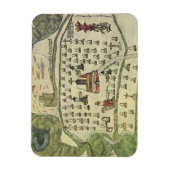 Montezumas Aztekenreich, Antique World Map, 1577 Magnet (Vertikal)