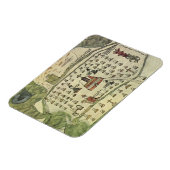 Montezumas Aztekenreich, Antique World Map, 1577 Magnet (Linke Seite)