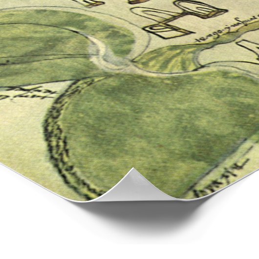 Montezumas Aztekenreich, Antique World Map, 1577 Poster (Ecke)