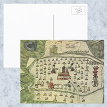 Montezumas Aztekenreich, Antique World Map, 1577
