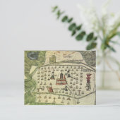 Montezumas Aztekenreich, Antique World Map, 1577 Postkarte (Stehend Vorderseite)