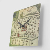 Montezumas Aztekenreich, Antique World Map, 1577 Quadratische Wanduhr (Winkel)