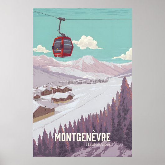 Montgenevre Frankreich Skigebiet Poster (Vorne)