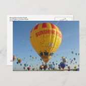 Montgolfiere - Heißluftballon - Sonnenschein Mensc Postkarte (Vorne/Hinten)