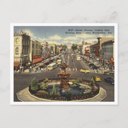 Montgomery AL Dexter Ave 1940s Postkarte (Vorderseite)