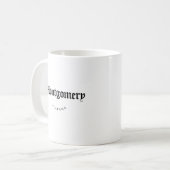 Montgomery Alabama Black Schriftart Kaffeetasse (Vorderseite Links)