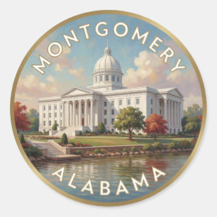 Montgomery Alabama Capitol Reise Runder Aufkleber