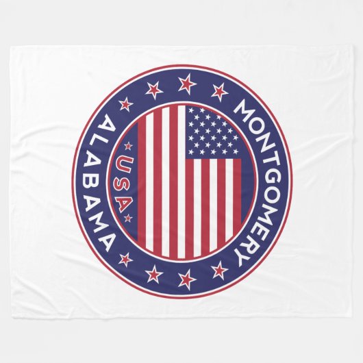 Montgomery, Alabama Fleecedecke (Vorderseite (Horizontal))