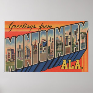 Montgomery, Alabama - Große Briefmarkenszenen Poster
