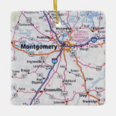 Montgomery Alabama Karte Keramikornament (Vorderseite)