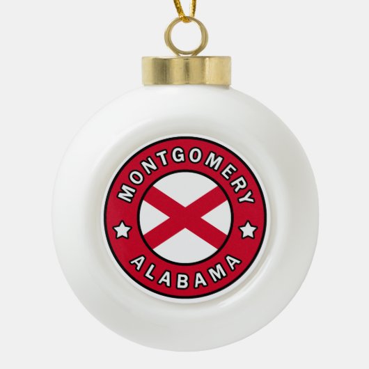 Montgomery Alabama Keramik Kugel-Ornament (Vorderseite)