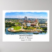 Montgomery Alabama Poster, Aquarell, Maßgeschneide Poster (Vorne)