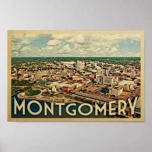 Montgomery Alabama Poster Vintage Travel