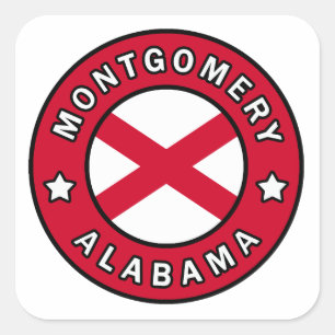 Montgomery Alabama Quadratischer Aufkleber