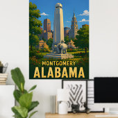 Montgomery Alabama Reise-Geschenk Poster (Heimbüro)