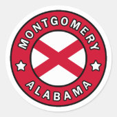 Montgomery Alabama Runder Aufkleber (Vorderseite)