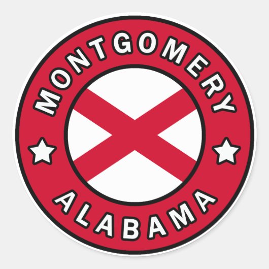 Montgomery Alabama Runder Aufkleber (Vorderseite)