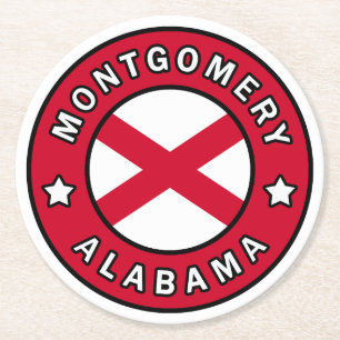 Montgomery Alabama Runder Pappuntersetzer